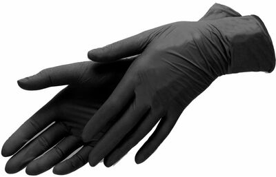 Перчатки нитриловые  черные, 100 шт  M
