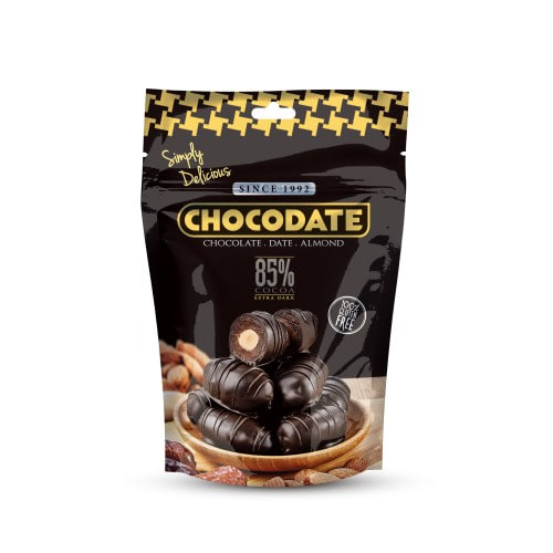 Финики с миндалем "Chocodate" в горьком шоколаде 85% какао, 100 г
