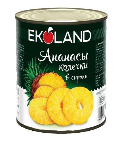 Ананасы "Ekoland" шайба, 830 г
