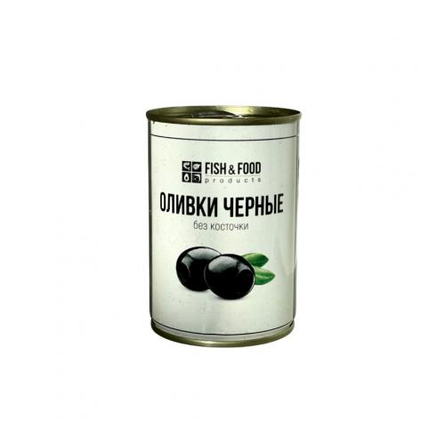 Оливки черные "Fish&Food" без косточки, 280 гр
