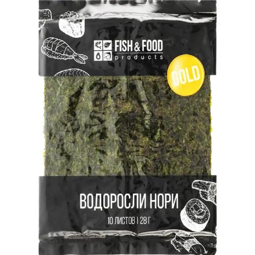 Водоросли "FISH&FOOD" морские жареные 10 листов, 28г
