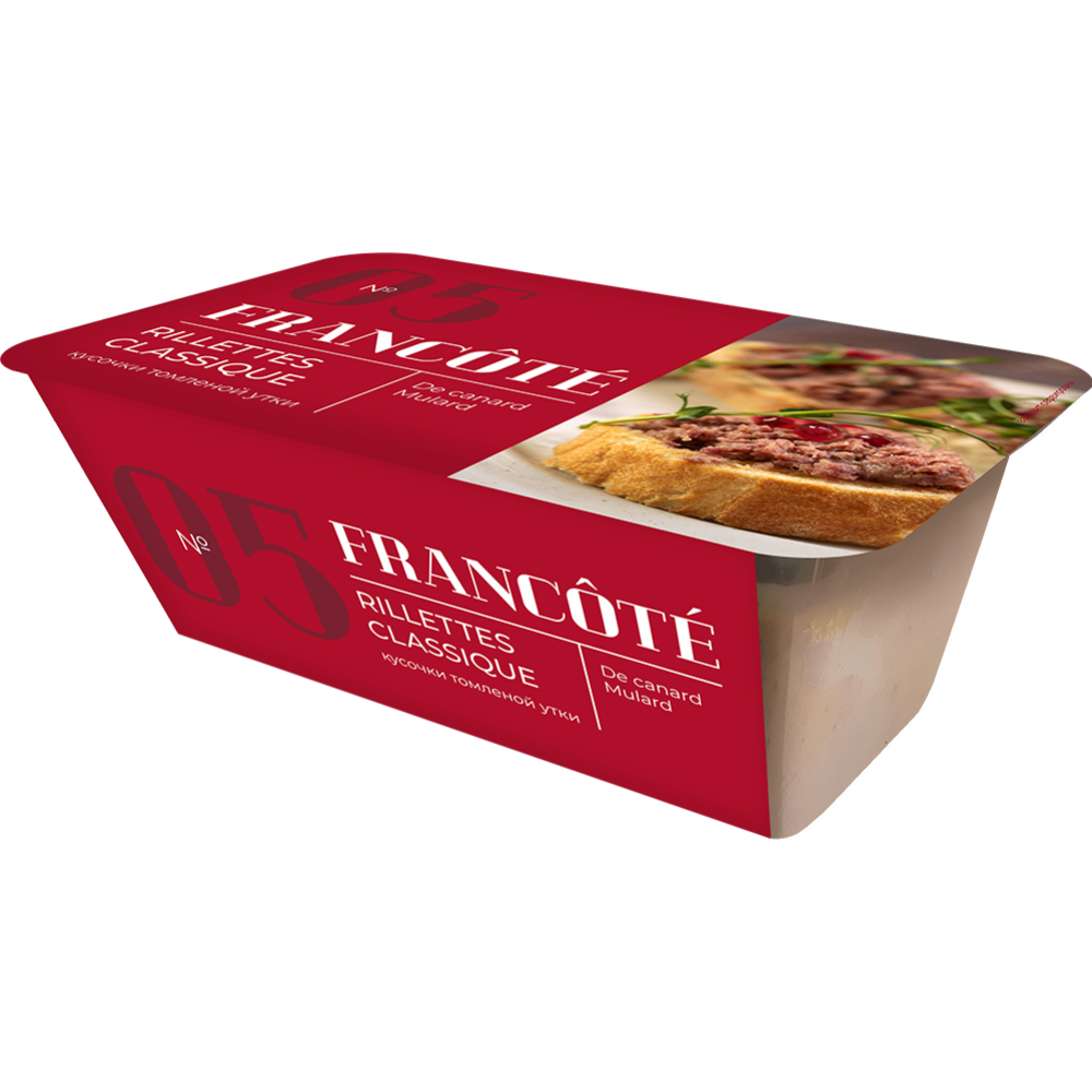 Консервы паштетные "RILLETES DE CANARD" кусочки томленой утки, 160г