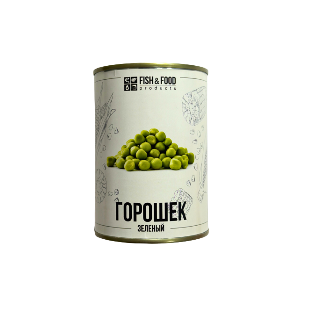 Горошек зеленый "Fish&Food" консервированный, 400 г