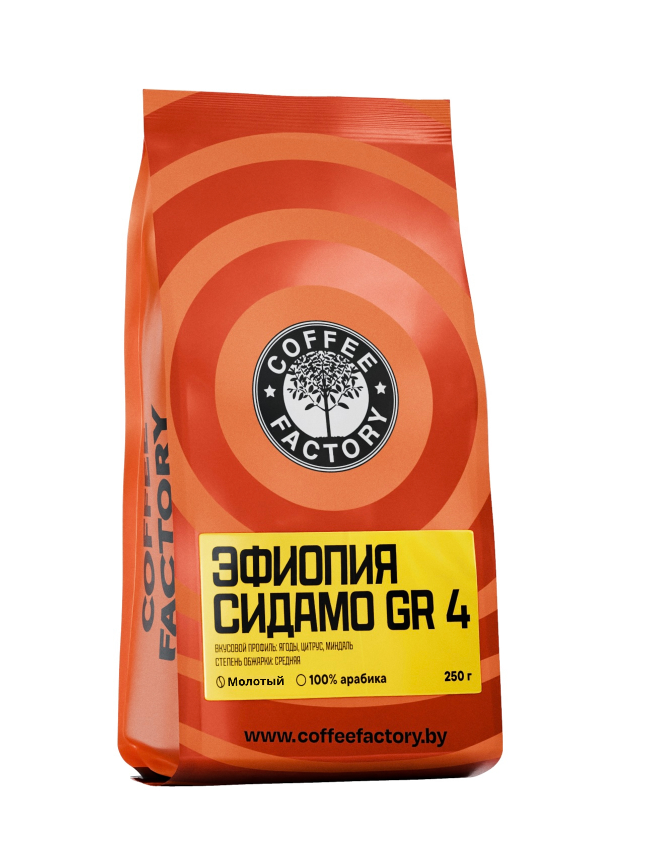 Кофе натуральный жареный "Coffee Factory" Эфиопия Сидамо GR 2, 200 г