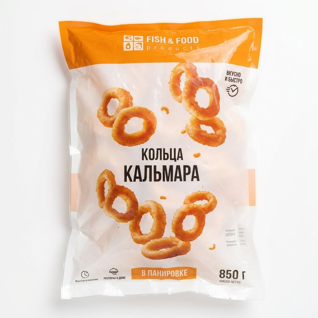 Кольца кальмара "Fish&Food" в панировке, 850 г