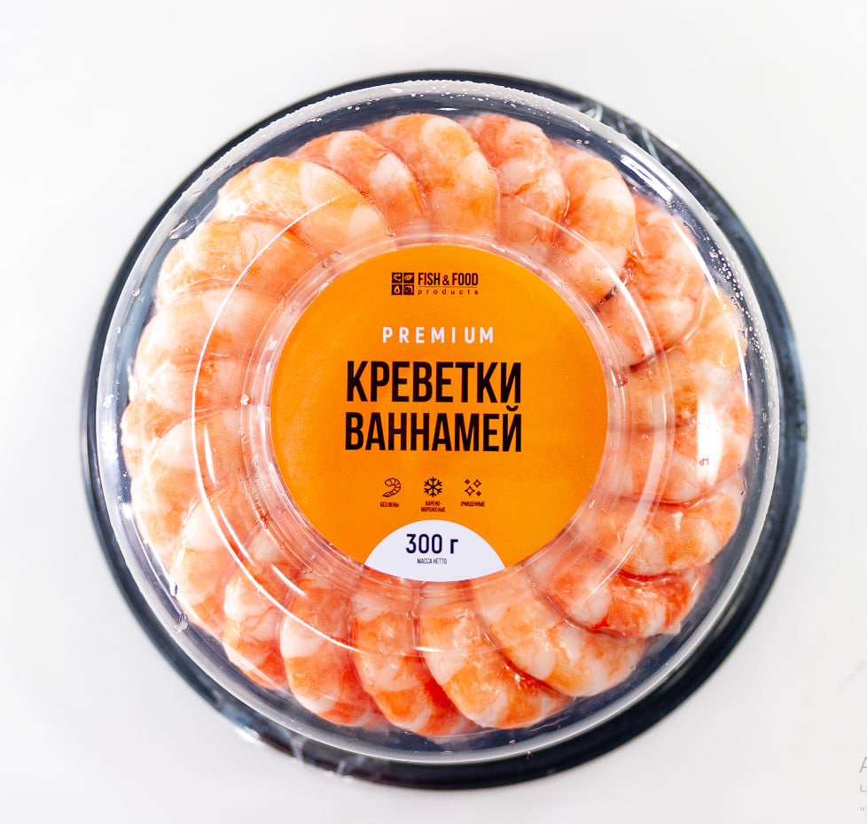 Креветки "Fish&Food" PREMIUM очищенные, 300 г