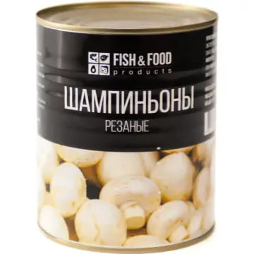 Шампиньоны "Fish&Food" резанные, 850 мл