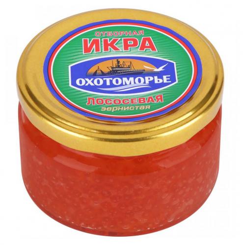 Икра отборная "Охотоморье" лососевая, 200 г