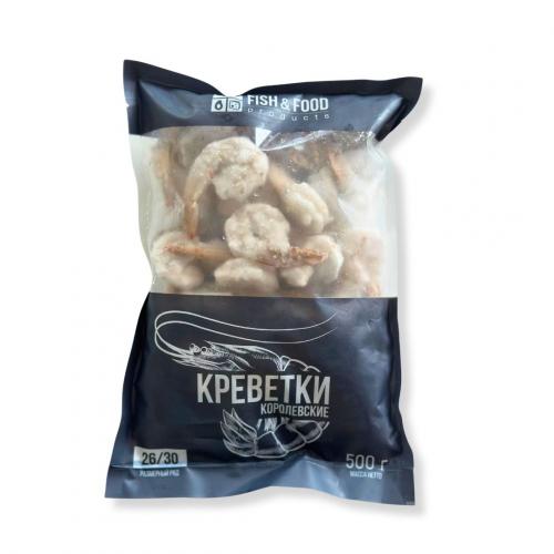 Креветки "Fish&Food"  26/30  с/м очищенные, 500 гр