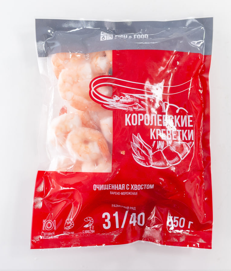 Креветки королевские "Fish&Food" 31/40, 350 г