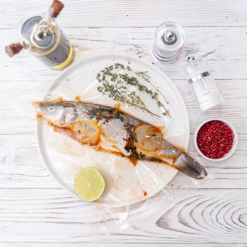 Сибас тушка в маринаде для гриля