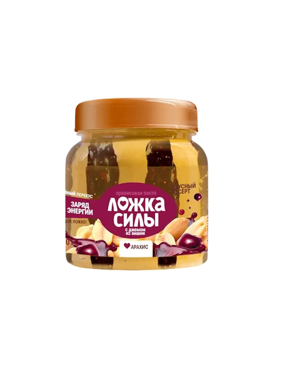 Арахисовая паста "Ложка силы" с джемом из вишни, 270 г