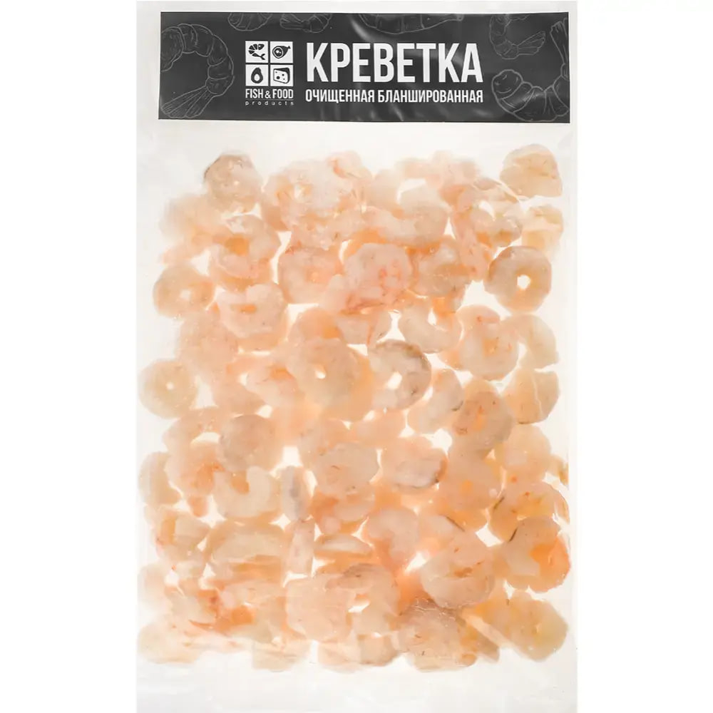 Креветки "Fish&Food" 100-200 очищенные бланшированные,400 гр
