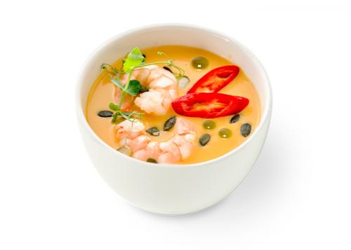 Тыквенный суп с креветкой