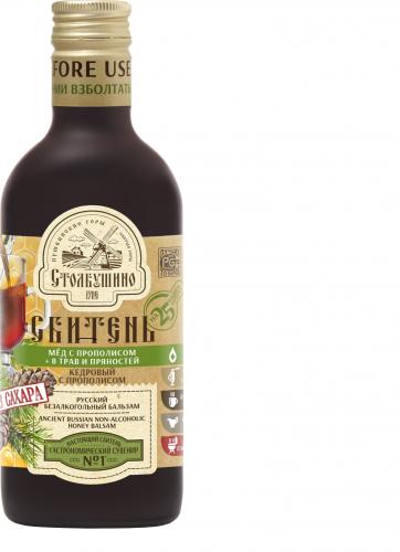Сбитень "Столбушино" мёд с прополисом + 8трав и пряностей, 250 мл,