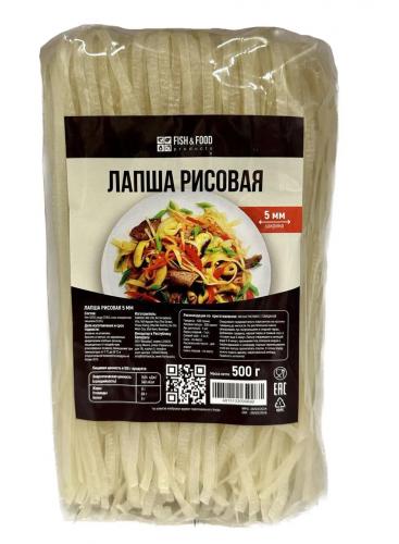 Лапша "FISH&FOOD" рисовая 5мм, 500г
