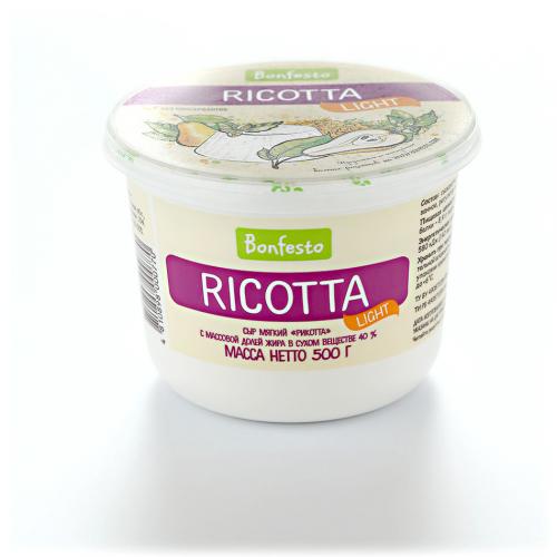 Сыр "Bonfesto" рикотта", 40%, 500г 