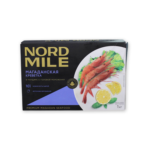 Креветка северная сырая н/р с/м NORD MILE "Магаданская" 1кг