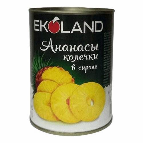 Ананасы "Ekoland" шайба, 830 г