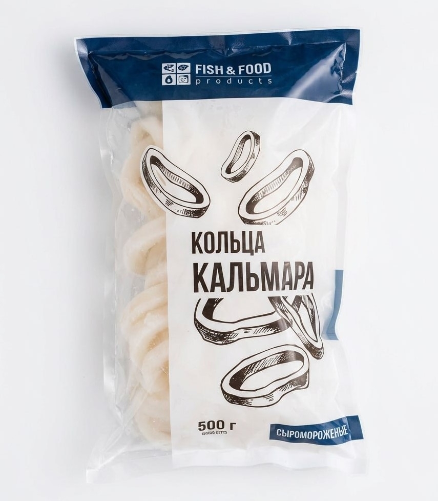 Кольца кальмара "Fish&Food" мороженые, 500 г