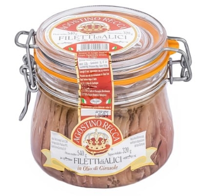 Анчоусы "Agostino Recca" филе в подсолнечном масле, 540 г