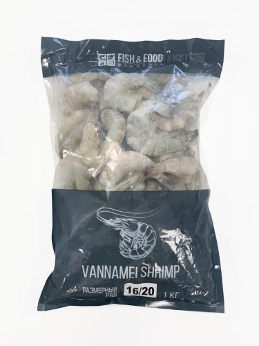 Креветки ваннамей 16/20 без головы в панцире, 1кг