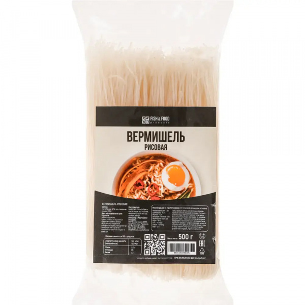Вермишель "FISH&FOOD" рисовая, 500г