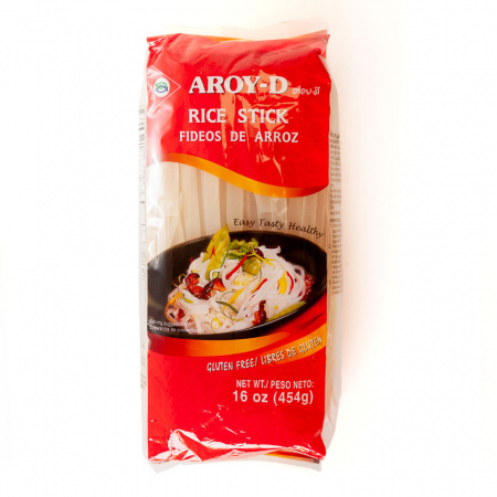 Лапша "Aroy-D" рисовая 10мм, 454г 