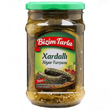 Огурцы "BIZIM TARLA" соленые с горчицей, 670 г