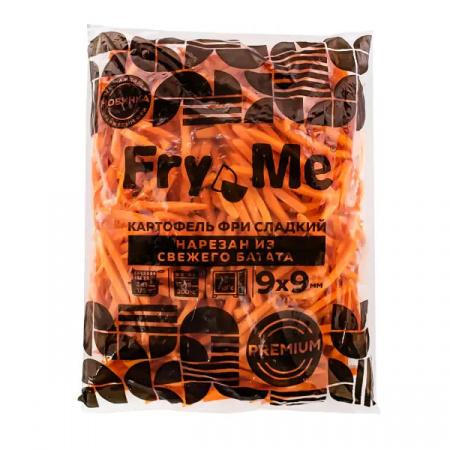 Картофель фри сладкий из батата "FRY ME" 9*9, 2.5кг
